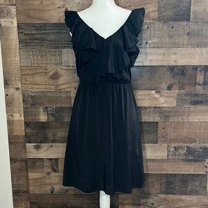 H&M Black Ruffle Dress Size 8